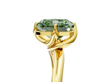Yellow gold Fancy Green Radiant Cut Diamond Solitaire Engagement Ring with Four-Prong Setting and Classic Band_25