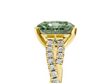 Yellow gold Fancy Green Radiant Cut Diamond Solitaire Engagement Ring with Twisted Pavé Band and Four-Prong Setting_49