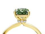 Yellow gold Fancy Green Radiant Cut Diamond Solitaire Ring with Classic Band and Four-Prong Setting_4