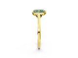 Yellow gold Fancy Green Radiant Cut Diamond Solitaire Ring with Flower Prong Setting and Classic Band_14