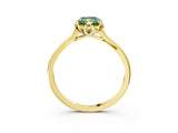 Yellow gold Fancy Green Radiant Cut Diamond Solitaire Ring with Flower Prong Setting and Classic Band_15