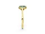 Yellow gold Fancy Green Radiant Cut Diamond Solitaire Ring with Flower Prong Setting and Classic Band_38