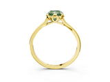Yellow gold Fancy Green Radiant Cut Diamond Solitaire Ring with Flower Prong Setting and Classic Band_39