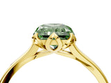 Yellow gold Fancy Green Radiant Cut Diamond Solitaire Ring with Flower Prong Setting and Classic Band_40