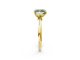 Yellow gold Fancy Green Radiant Cut Diamond Solitaire Ring with Six-Prong Setting and Classic Band_297