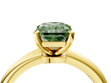 Yellow gold Fancy Green Radiant Cut Diamond Solitaire Ring with Six-Prong Setting and Classic Band_299