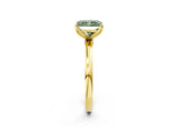 Yellow gold Fancy Green Radiant Cut Diamond Solitaire Ring with Thin Band and Prong Setting_26