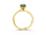Yellow gold Fancy Green Radiant Cut Diamond Solitaire Ring with Thin Band and Prong Setting_27