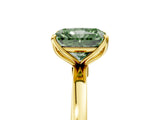 Yellow gold Fancy Green Radiant Cut Diamond Solitaire Ring with Thin Band and Prong Setting_29