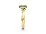 Yellow gold Fancy Green Radiant Cut Diamond Solitaire Twist Band Prong Setting Ring_57
