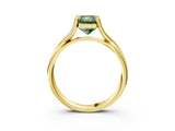 Yellow gold Fancy Green Radiant Cut Diamond Solitaire Twist Band Prong Setting Ring_58