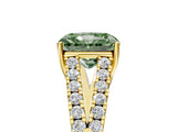 Yellow gold Fancy Green Radiant Cut Diamond Split Shank Pavé Engagement Ring with Four-Prong Setting_65