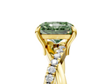 Yellow gold Fancy Green Radiant  Cut Diamond Twist Band Solitaire with Prong Setting_51