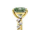 Yellow gold Fancy Green Radiant  Cut Diamond Vine Band with Four-Prong Setting_76