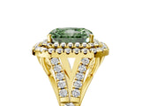 Yellow gold Fancy Green Radiant  Cut Double Halo Split Shank Diamond Ring with Prong Setting_52