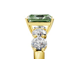 Yellow gold Fancy Green Radiant  Cut Five-Stone Prong Set Diamond Ring with Classic Band_36