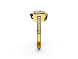 Yellow gold Fancy Green Radiant  Cut Halo Diamond Pave Band Ring with Four-Prong Setting_27