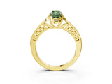 Yellow gold Fancy Green Radiant  Cut Halo Diamond Ring with Channel Set Band and Four-Prong Setting_52