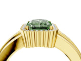 Yellow gold Fancy Green Radiant  Cut Halo Pave Band Four-Prong Ring_53