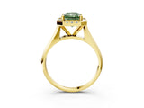 Yellow gold Fancy Green Radiant  Cut Halo Solitaire Engagement Ring with Square Band and Four-Prong Setting_15