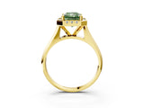 Yellow gold Fancy Green Radiant  Cut Halo Solitaire Engagement Ring with Square Band and Four-Prong Setting_69