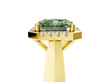Yellow gold Fancy Green Radiant  Cut Halo Solitaire Engagement Ring with Square Band and Four-Prong Setting_71