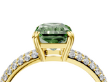Yellow gold Fancy Green Radiant  Cut Pave Diamond Engagement Ring with Channel Set Band and Four-Prong Setting_41