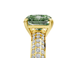 Yellow gold Fancy Green Radiant  Cut Pave Diamond Engagement Ring with Channel Set Band and Four-Prong Setting_42