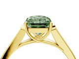 Yellow gold Fancy Green Radiant Cut Solitaire Cathedral Diamond Engagement Ring with Channel-Set Band and Four-Prong Setting_7
