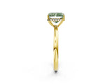Yellow gold Fancy Green Radiant Cut Solitaire Diamond Ring with Prong Setting and Plain Band_2