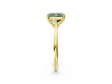 Yellow gold Fancy Green Radiant Cut Solitaire Diamond Ring with Six-Prong Setting and Classic Band_14