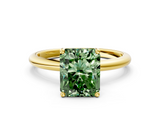 Yellow gold Fancy Green Radiant  Cut Solitaire Engagement Ring with Four-Prong Setting and Classic Band_20