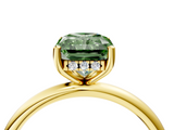 Yellow gold Fancy Green Radiant  Cut Solitaire Engagement Ring with Four-Prong Setting and Classic Band_24