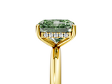 Yellow gold Fancy Green Radiant  Cut Solitaire Engagement Ring with Four-Prong Setting and Classic Band_25
