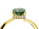 Yellow gold Fancy Green Radiant  Cut Solitaire Engagement Ring with Four-Prong Setting on a Classic Band_29