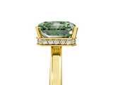 Yellow gold Fancy Green Radiant  Cut Solitaire Engagement Ring with Four-Prong Setting on a Classic Band_30
