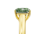 Yellow gold Fancy Green Radiant Cut Solitaire Engagement Ring with Tapered Band and Four-Prong Setting_8