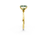 Yellow gold Fancy Green Radiant  Cut Solitaire Engagement Ring with Thin Band and Four-Prong Setting_5