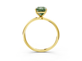 Yellow gold Fancy Green Radiant  Cut Solitaire Engagement Ring with Thin Band and Four-Prong Setting_6