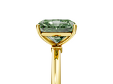 Yellow gold Fancy Green Radiant  Cut Solitaire Engagement Ring with Thin Band and Four-Prong Setting_8