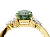 Yellow gold Fancy Green Radiant  Cut Solitaire Floral Diamond Ring with Four-Prong Setting_40