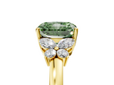 Yellow gold Fancy Green Radiant  Cut Solitaire Floral Diamond Ring with Four-Prong Setting_41