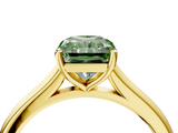 Yellow gold Fancy Green Radiant  Cut Solitaire Ring with Cathedral Band and Four-Prong Setting_42