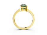 Yellow gold Fancy Green Radiant  Cut Solitaire Ring with Four-Prong Setting and Classic Band_31