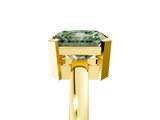Yellow gold Fancy Green Radiant  Cut Solitaire Ring with Four-Prong Setting and Classic Band_33
