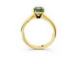 Yellow gold Fancy Green Radiant  Cut Solitaire Ring with Four-Prong Setting on a Classic Band_28