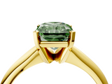 Yellow gold Fancy Green Radiant  Cut Solitaire Ring with Four-Prong Setting on a Classic Band_29