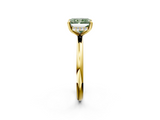 Yellow gold Fancy Green Radiant  Cut Solitaire Ring with Thin Band and Four-Prong Setting_18