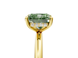 Yellow gold Fancy Green Radiant  Cut Solitaire Ring with Thin Band and Four-Prong Setting_21