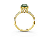 Yellow gold Fancy Green Radiant Cut Solitaire Split Shank Pave Diamond Engagement Ring with Four-Prong Setting_27